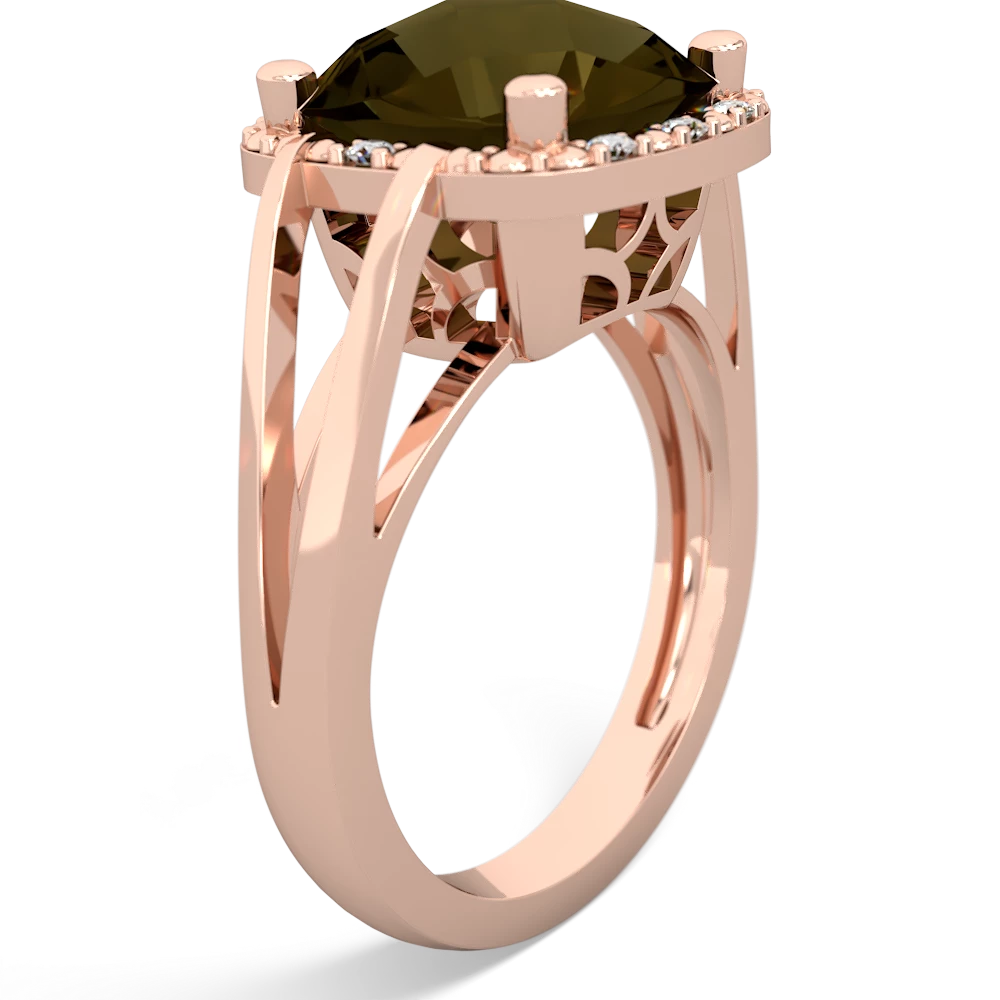 Smoky Quartz Art Deco Cocktail 14K Rose Gold ring R2498