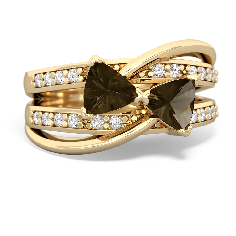 Smoky Quartz Bowtie 14K Yellow Gold ring R2360