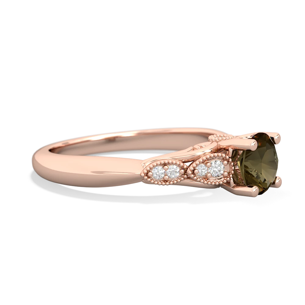 Smoky Quartz Antique Elegance 14K Rose Gold ring R3100