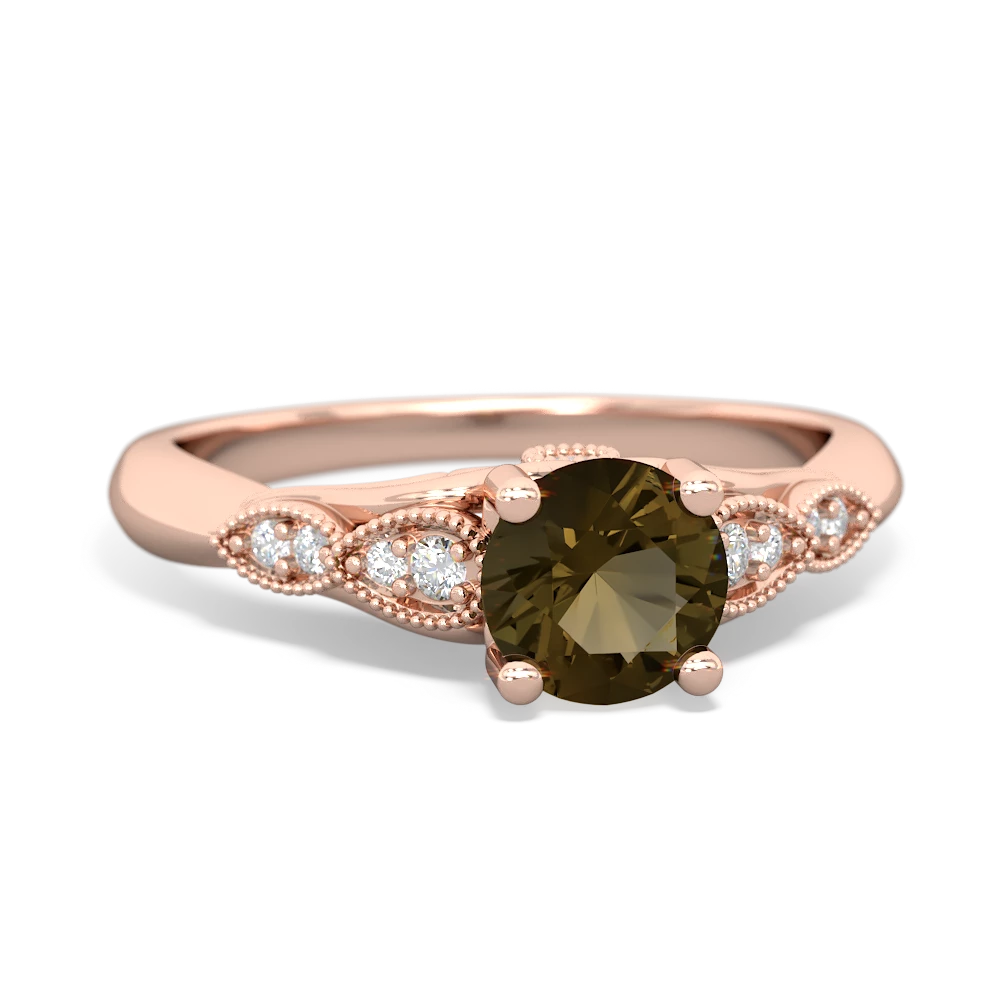 Smoky Quartz Antique Elegance 14K Rose Gold ring R3100