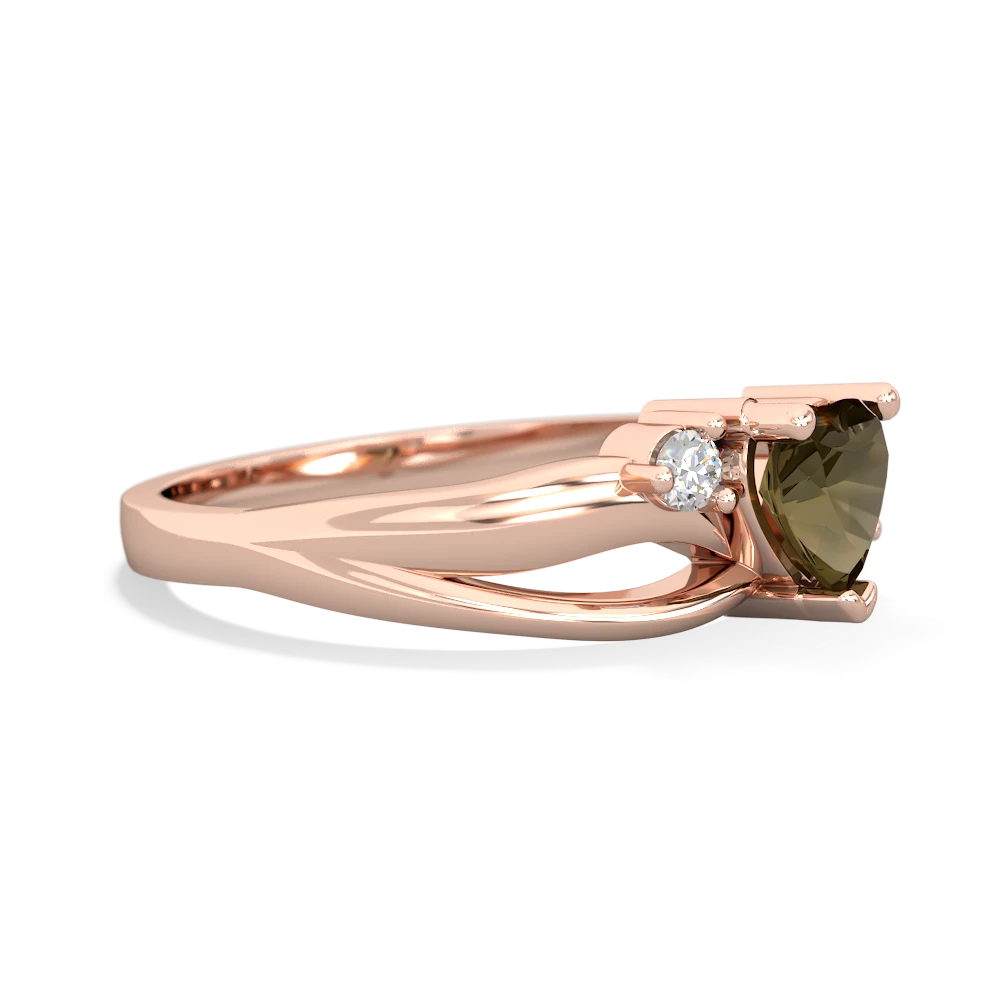 Smoky Quartz Split Band Swirl 14K Rose Gold ring R2130