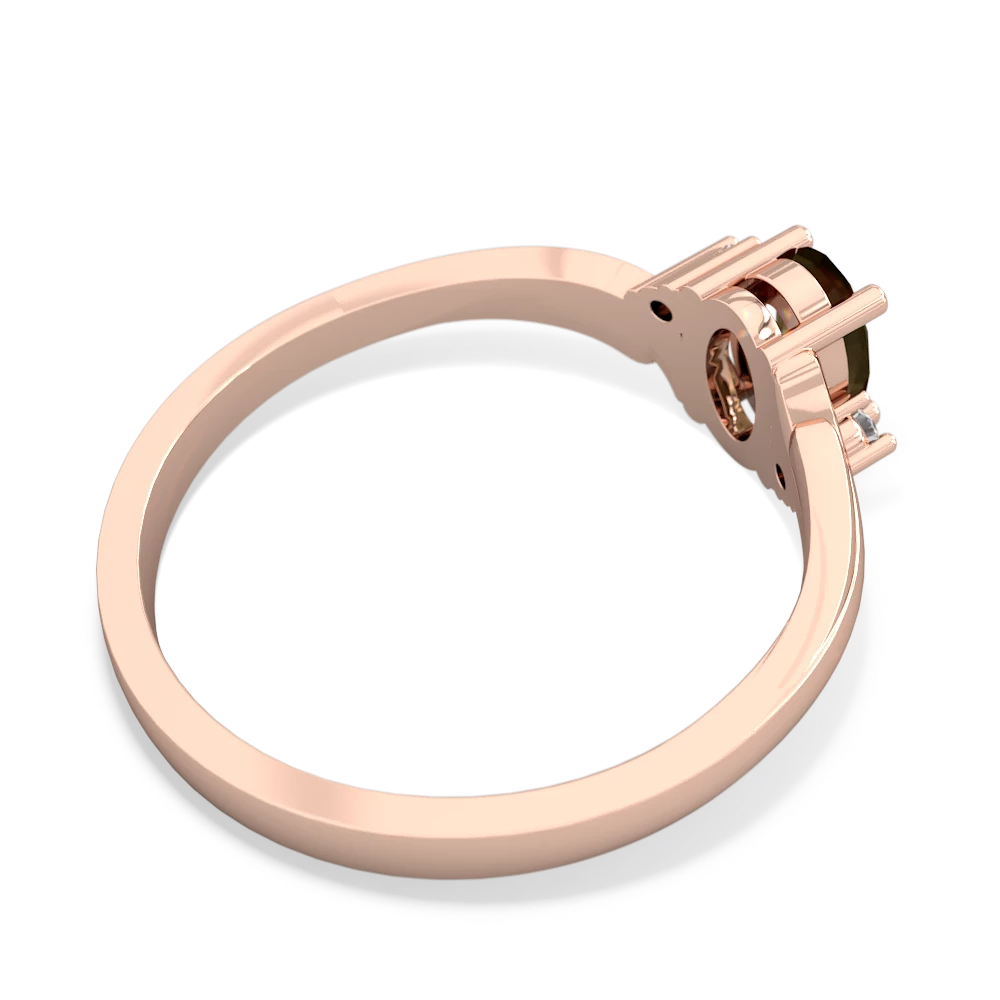 Smoky Quartz Elegant Swirl 14K Rose Gold ring R2173