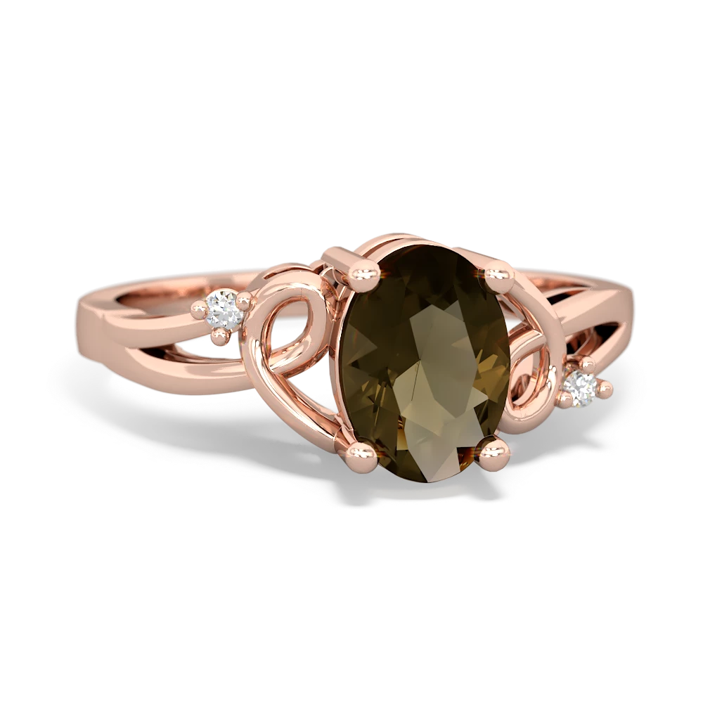 Smoky Quartz Swirls 14K Rose Gold ring R2347