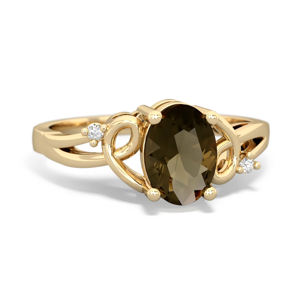 Smoky Quartz Swirls 14K Yellow Gold ring R2347