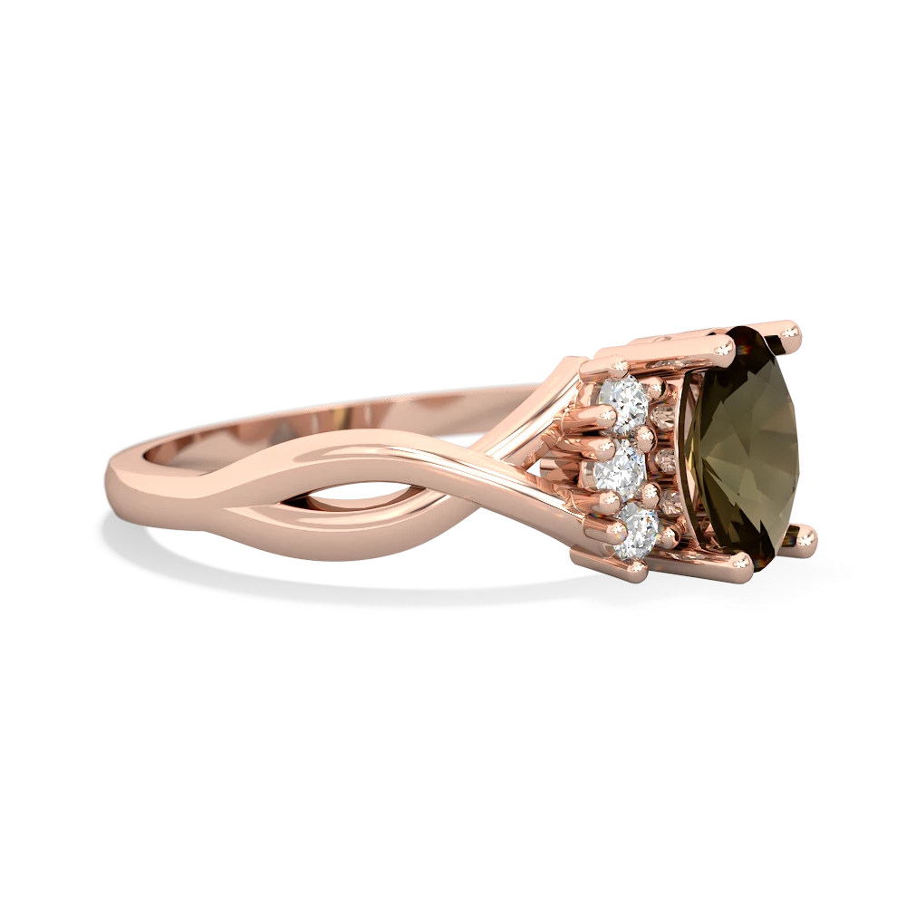 Smoky Quartz Victorian Twist 14K Rose Gold ring R2497