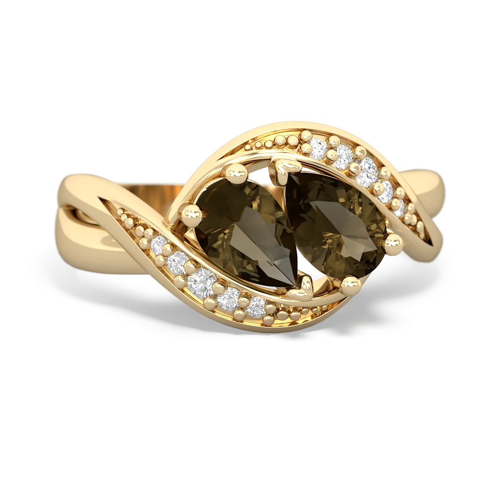 Smoky Quartz Summer Winds 14K Yellow Gold ring R5342