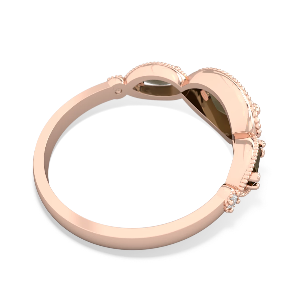 Smoky Quartz Milgrain Marquise 14K Rose Gold ring R5700