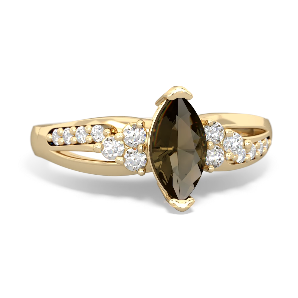 Smoky Quartz Royal Marquise 14K Yellow Gold ring R2343