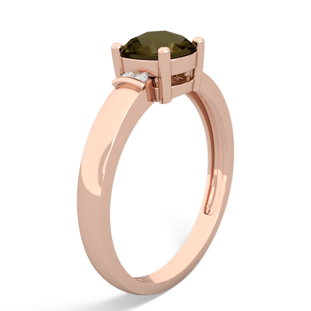 Smoky Quartz Simply Elegant Cushion 14K Rose Gold ring R2489