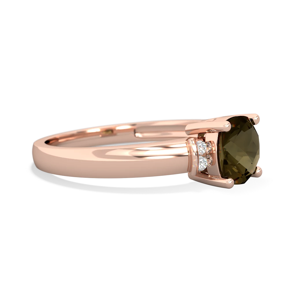 Smoky Quartz Simply Elegant Cushion 14K Rose Gold ring R2489