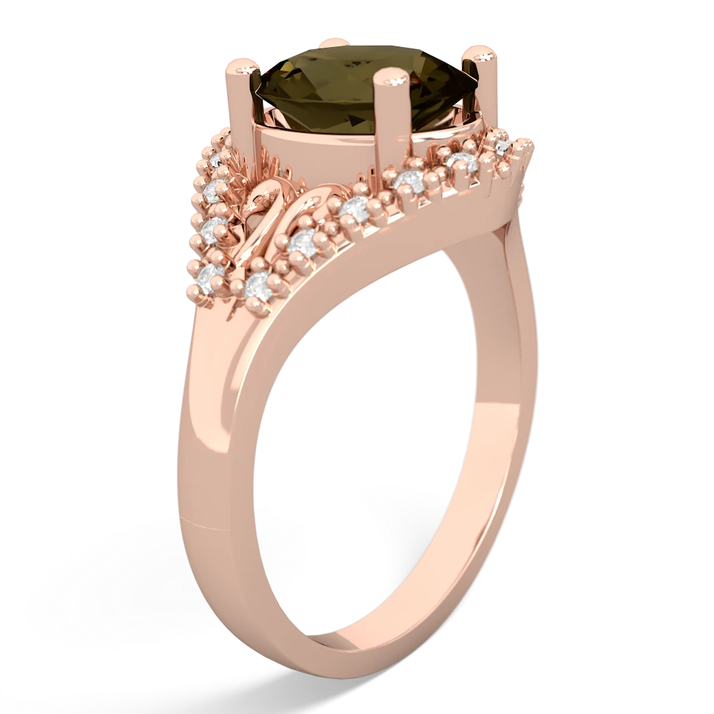 Smoky Quartz Antique Style Cocktail 14K Rose Gold ring R2564