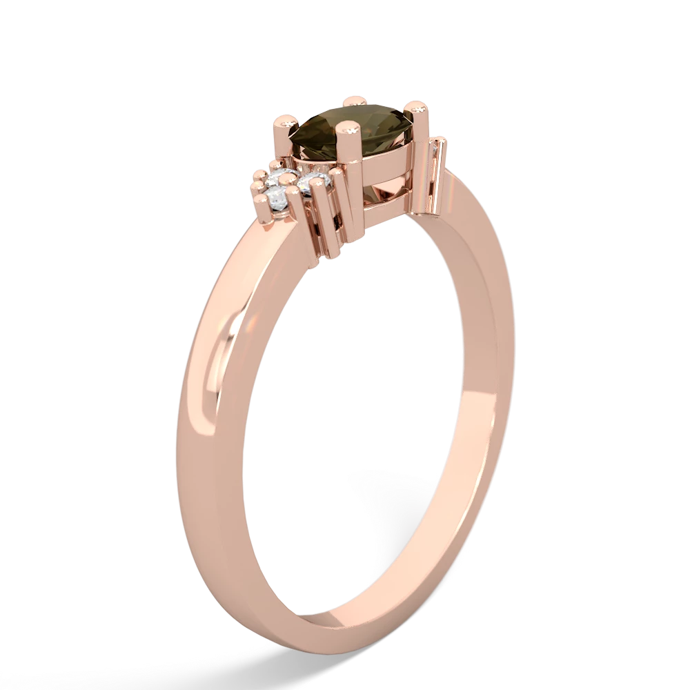 Smoky Quartz Simply Elegant East-West 14K Rose Gold ring R2480