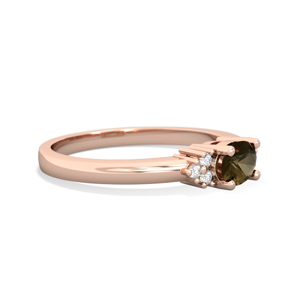 Smoky Quartz Simply Elegant East-West 14K Rose Gold ring R2480