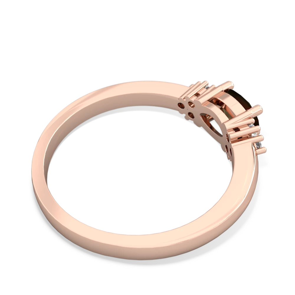 Smoky Quartz Simply Elegant East-West 14K Rose Gold ring R2480