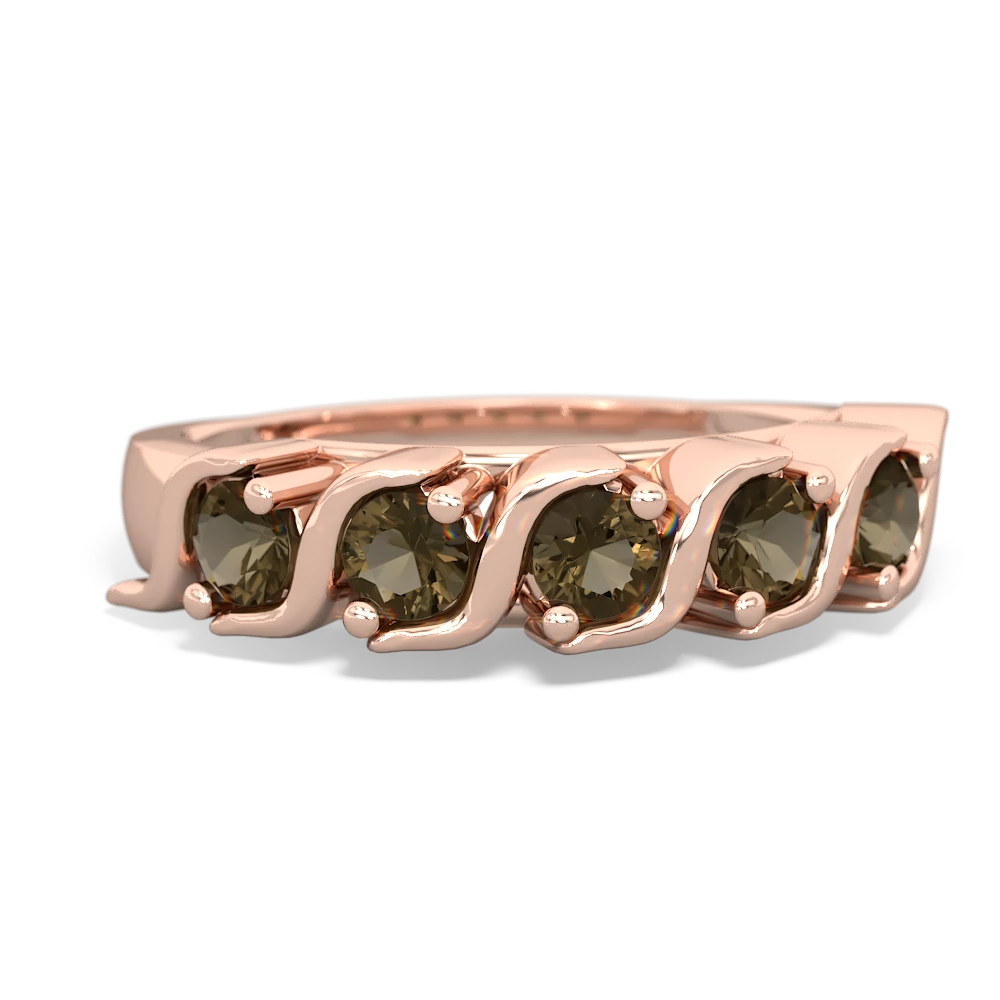 Smoky Quartz Anniversary Band 14K Rose Gold ring R2089