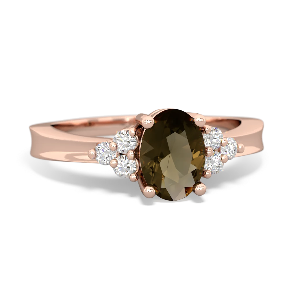 Smoky Quartz Simply Elegant 14K Rose Gold ring R2113