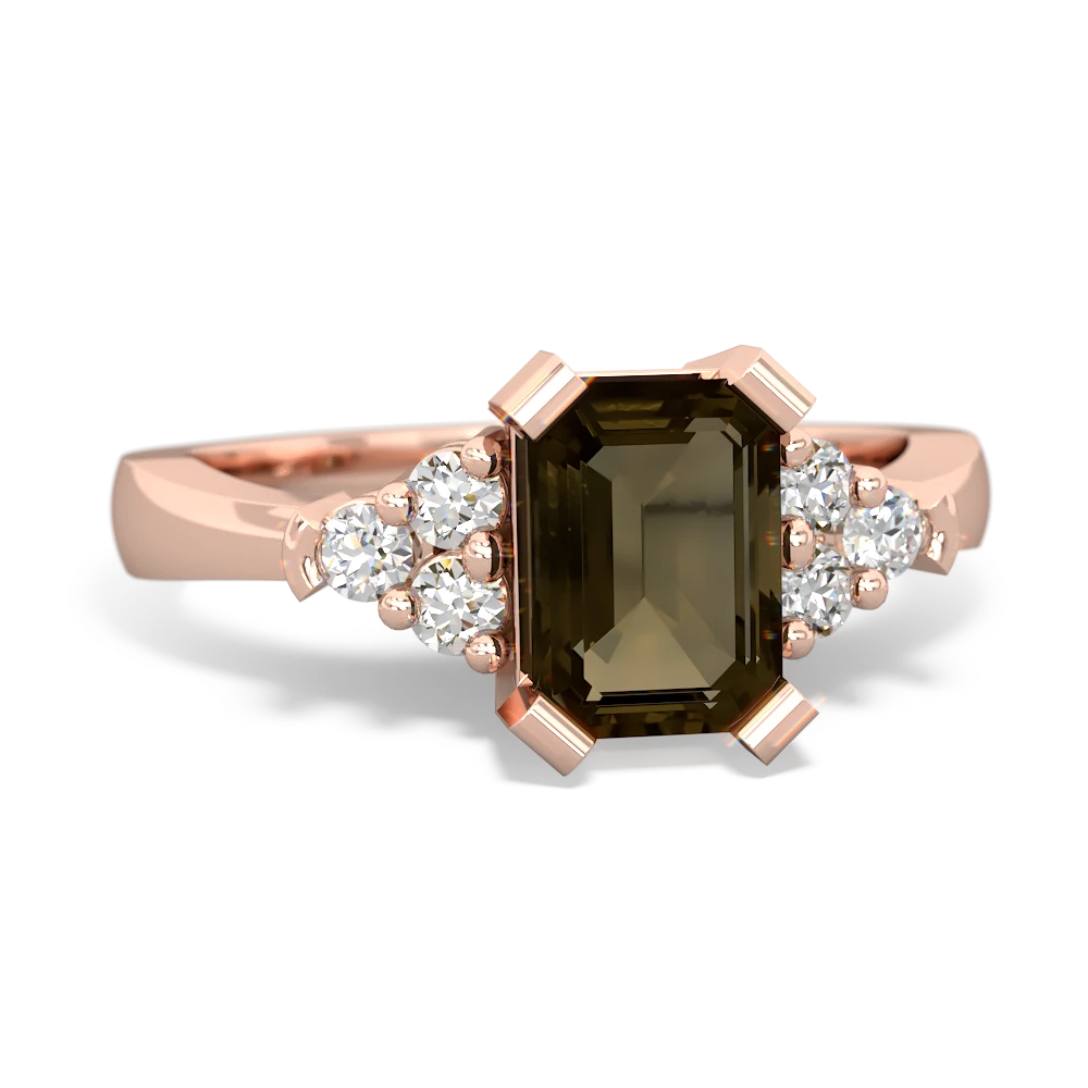 Smoky Quartz Timeless Classic 14K Rose Gold ring R2591