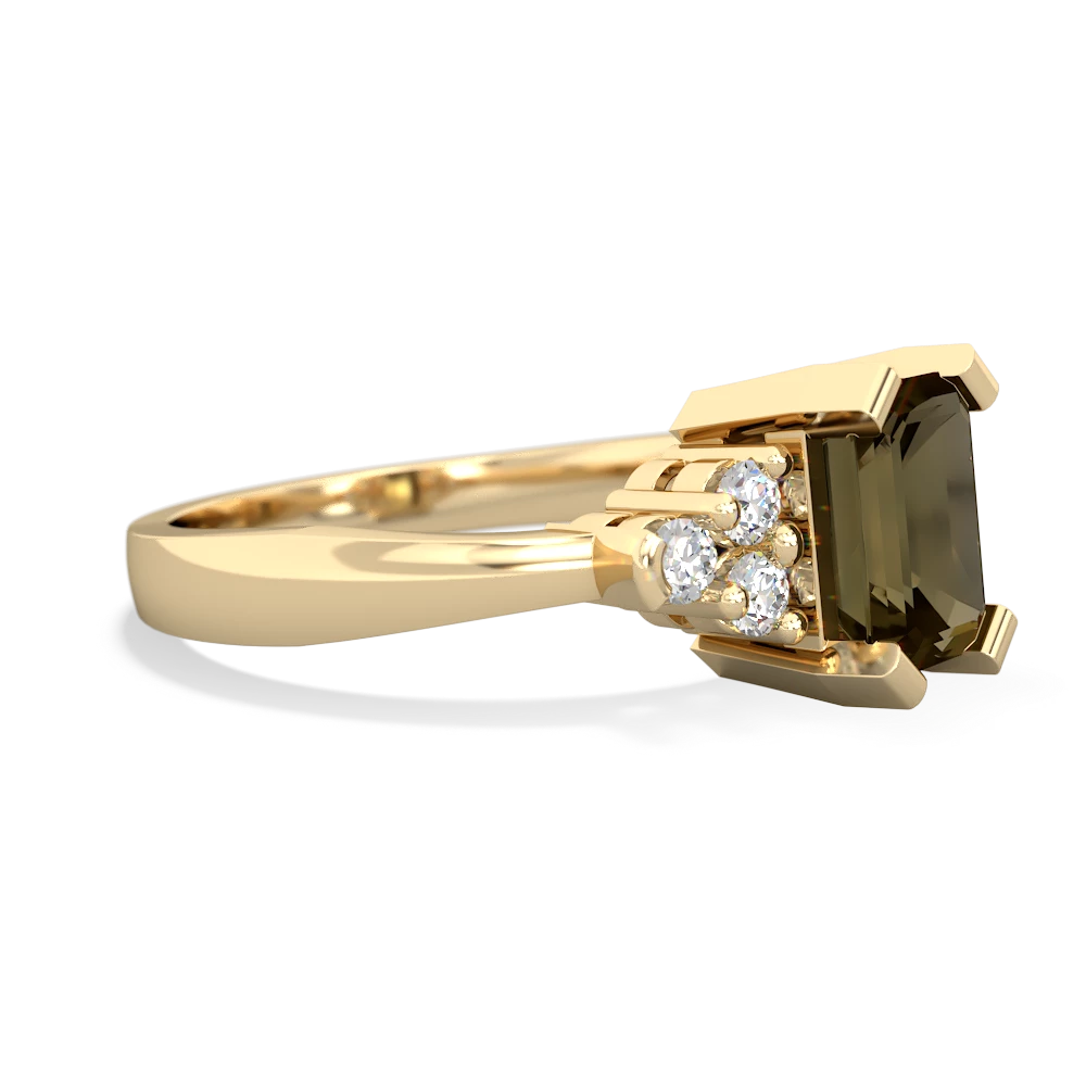 Smoky Quartz Timeless Classic 14K Yellow Gold ring R2591