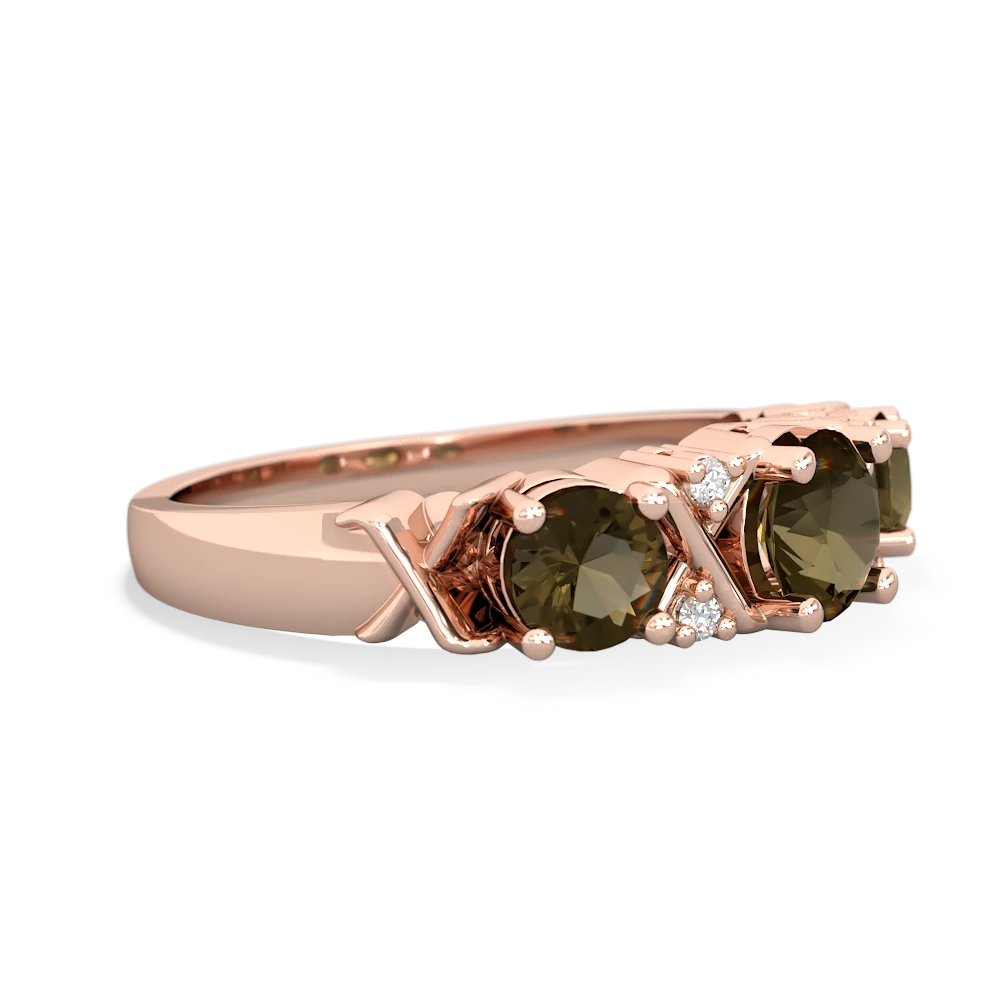 Smoky Quartz Hugs And Kisses 14K Rose Gold ring R5016