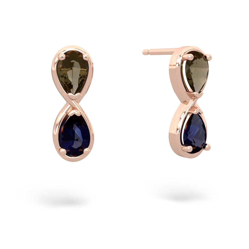 Smoky Quartz Infinity 14K Rose Gold earrings E5050