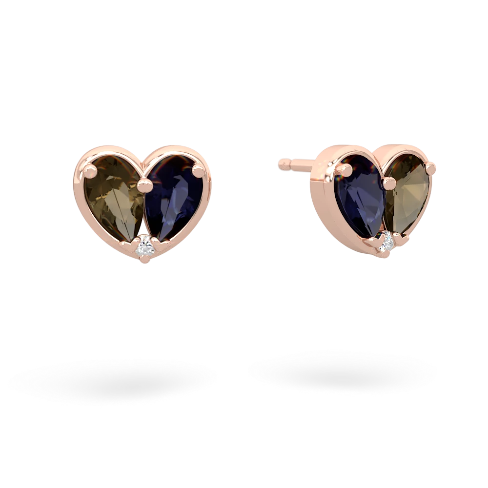 Smoky Quartz 'Our Heart' 14K Rose Gold earrings E5072