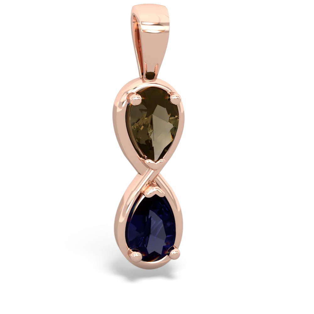 Smoky Quartz Infinity 14K Rose Gold pendant P5050