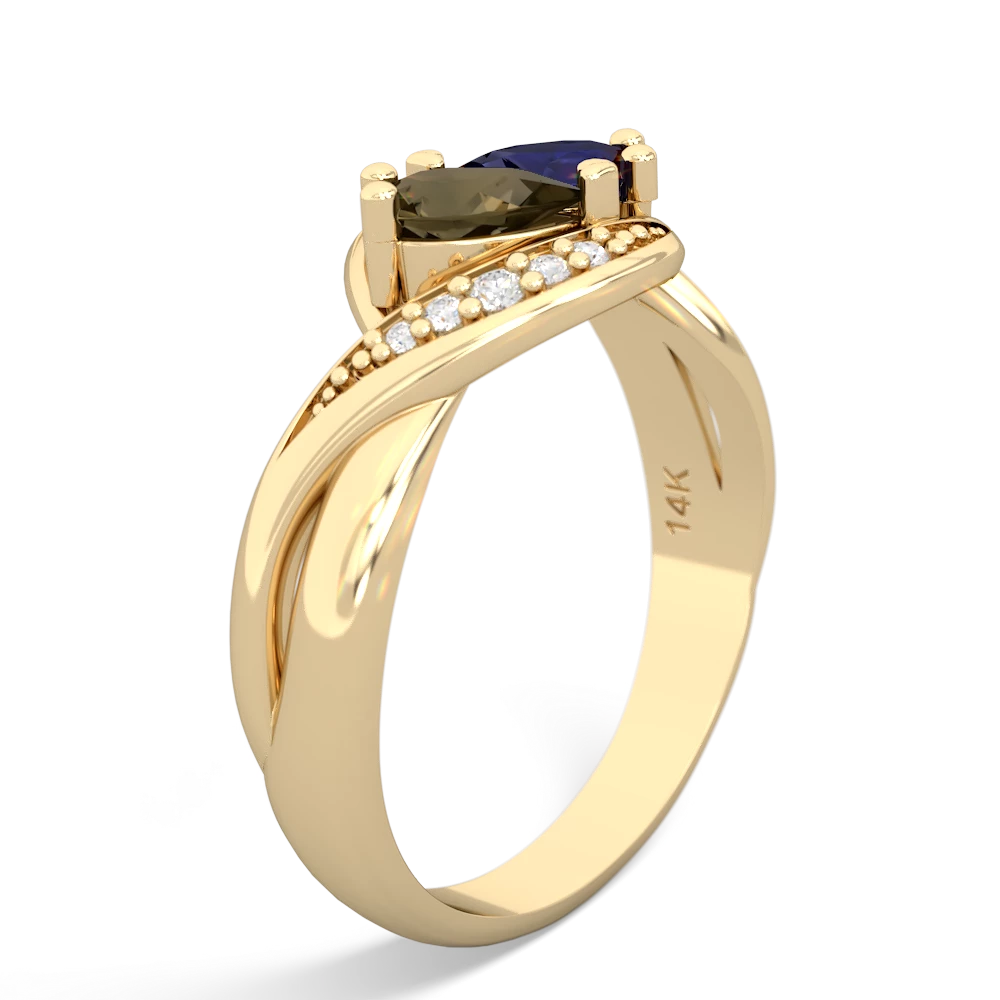 Smoky Quartz Summer Winds 14K Yellow Gold ring R5342