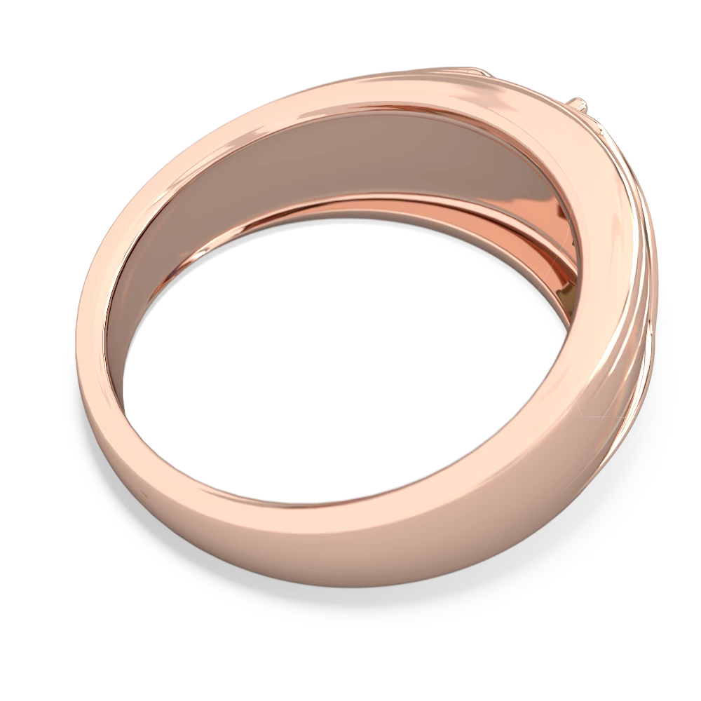 Smoky Quartz Men's Streamline 14K Rose Gold ring R0460