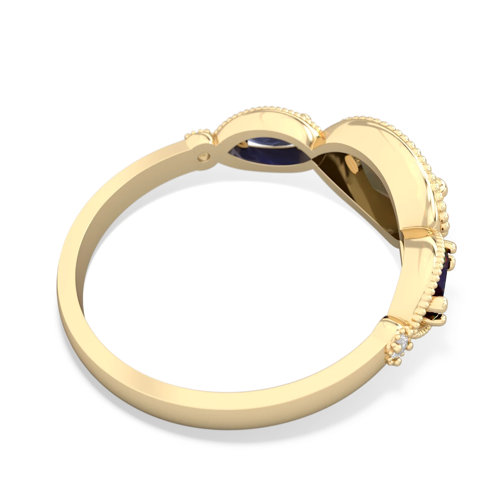 Smoky Quartz Milgrain Marquise 14K Yellow Gold ring R5700