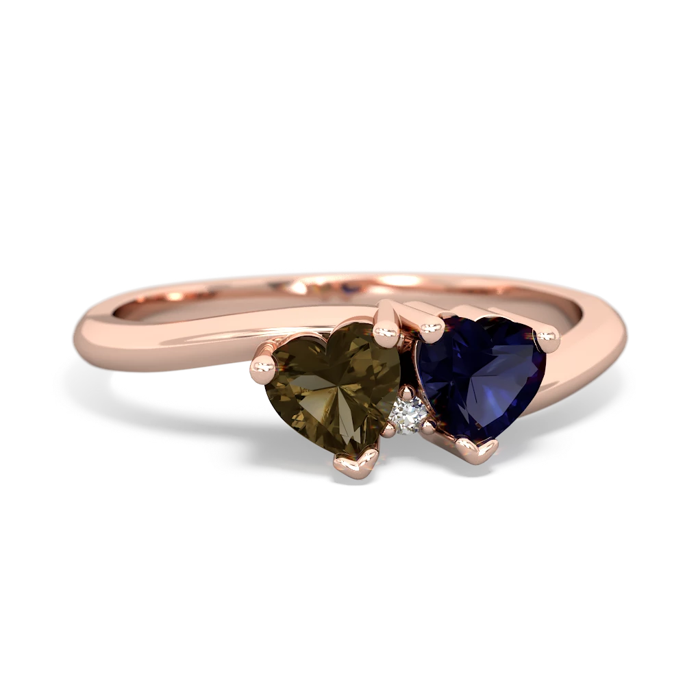 Smoky Quartz Sweethearts 14K Rose Gold ring R5260