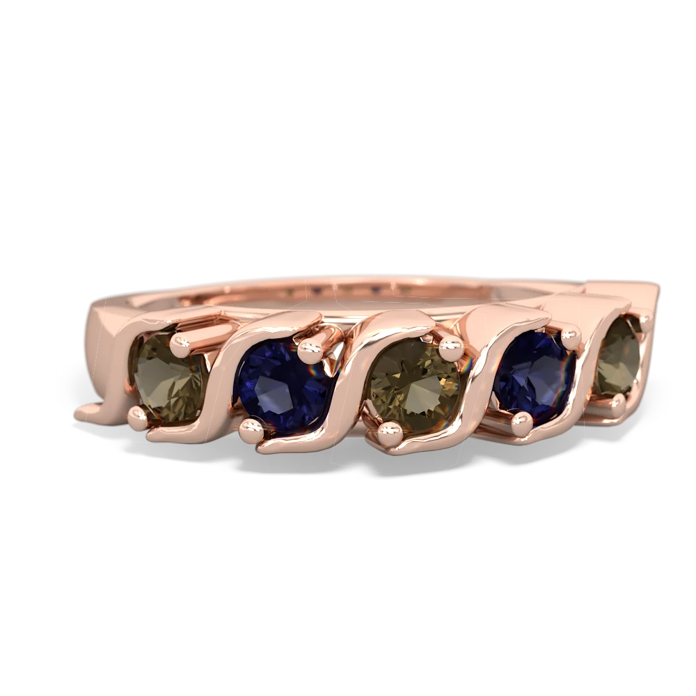 Smoky Quartz Anniversary Band 14K Rose Gold ring R2089