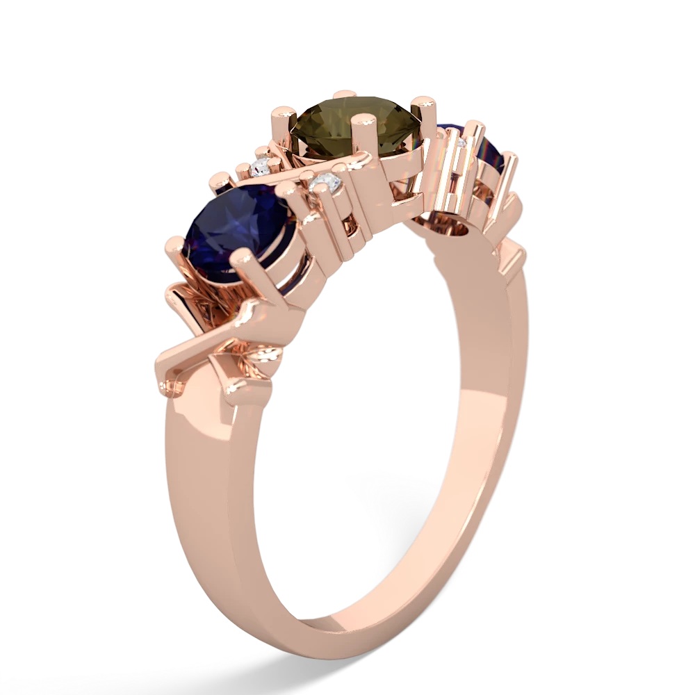 Smoky Quartz Hugs And Kisses 14K Rose Gold ring R5016