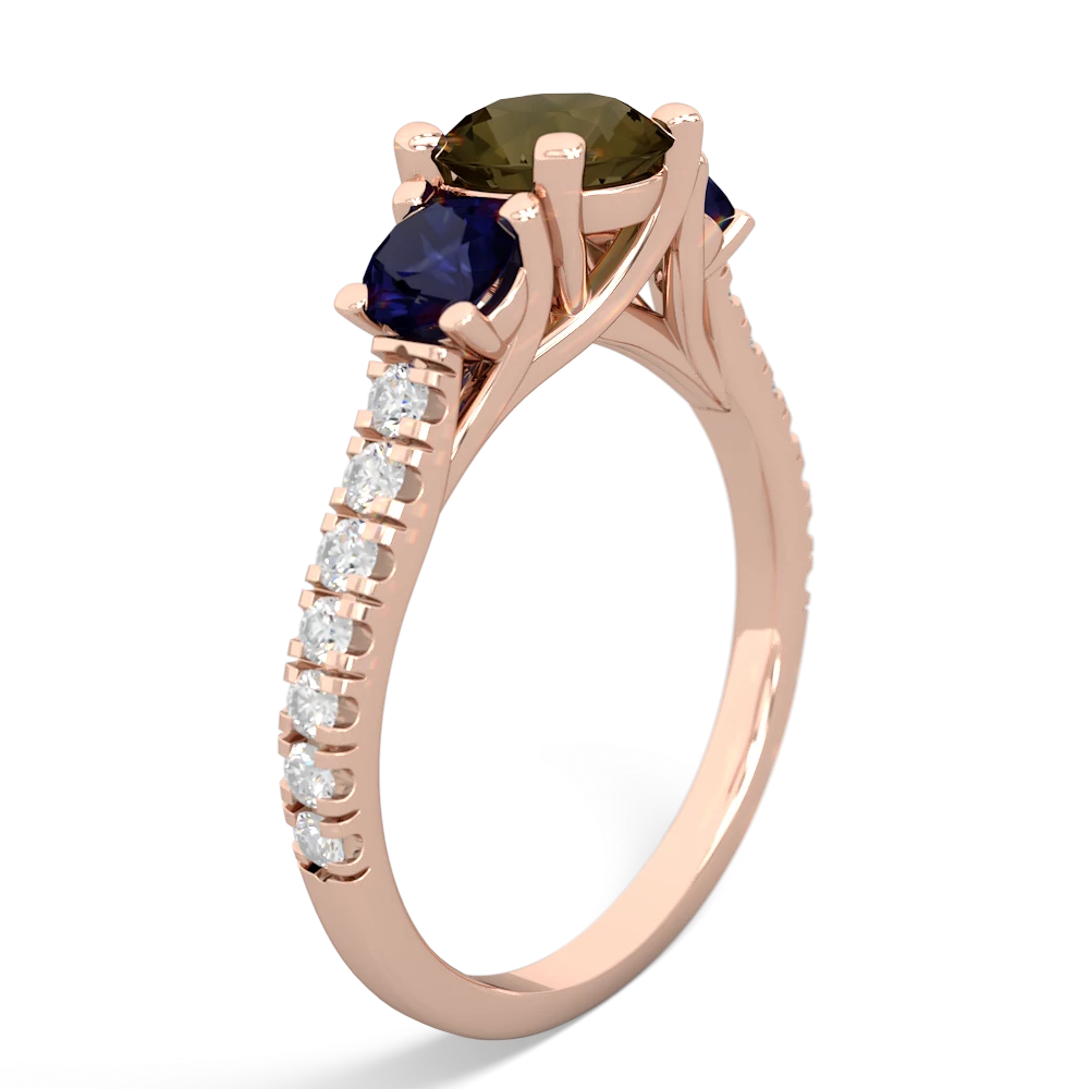 Smoky Quartz Pave Trellis 14K Rose Gold ring R5500