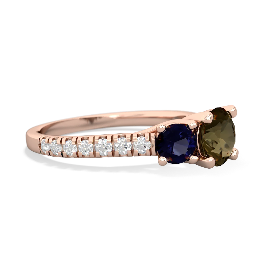 Smoky Quartz Pave Trellis 14K Rose Gold ring R5500