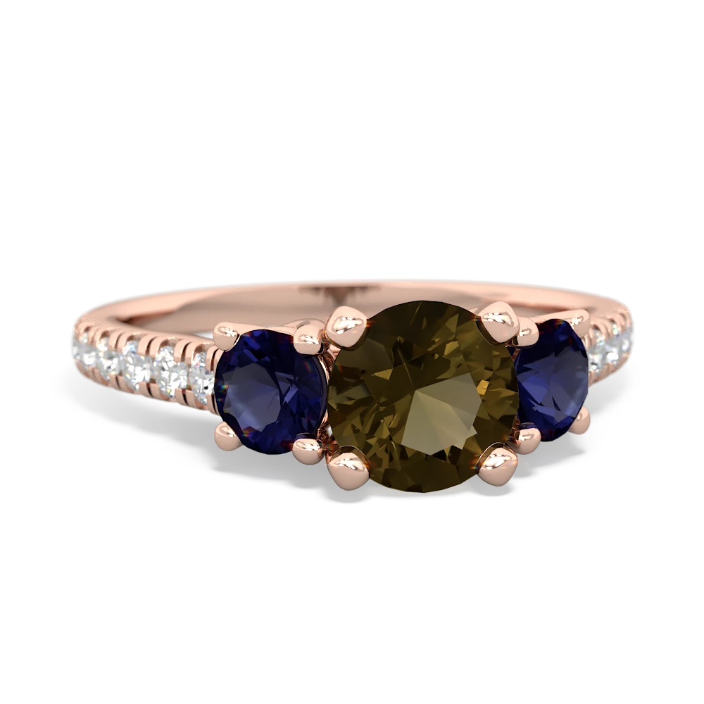 Smoky Quartz Pave Trellis 14K Rose Gold ring R5500