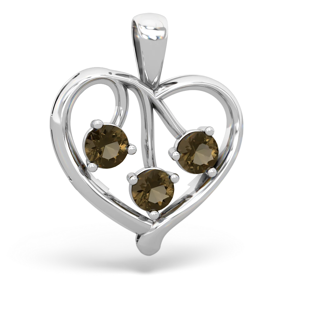 Lab Sapphire Glowing Heart 14K White Gold pendant P2233