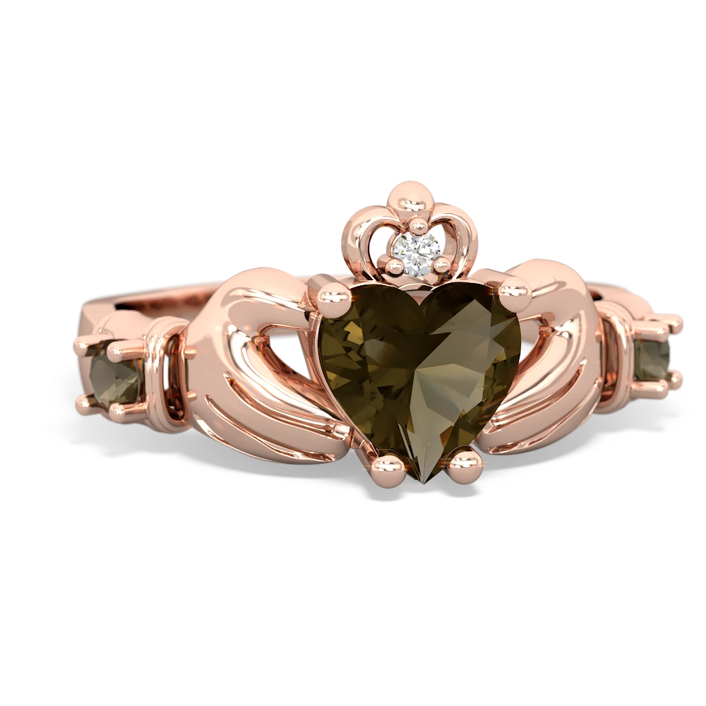 Aquamarine Claddagh Keepsake 14K Rose Gold ring R5245