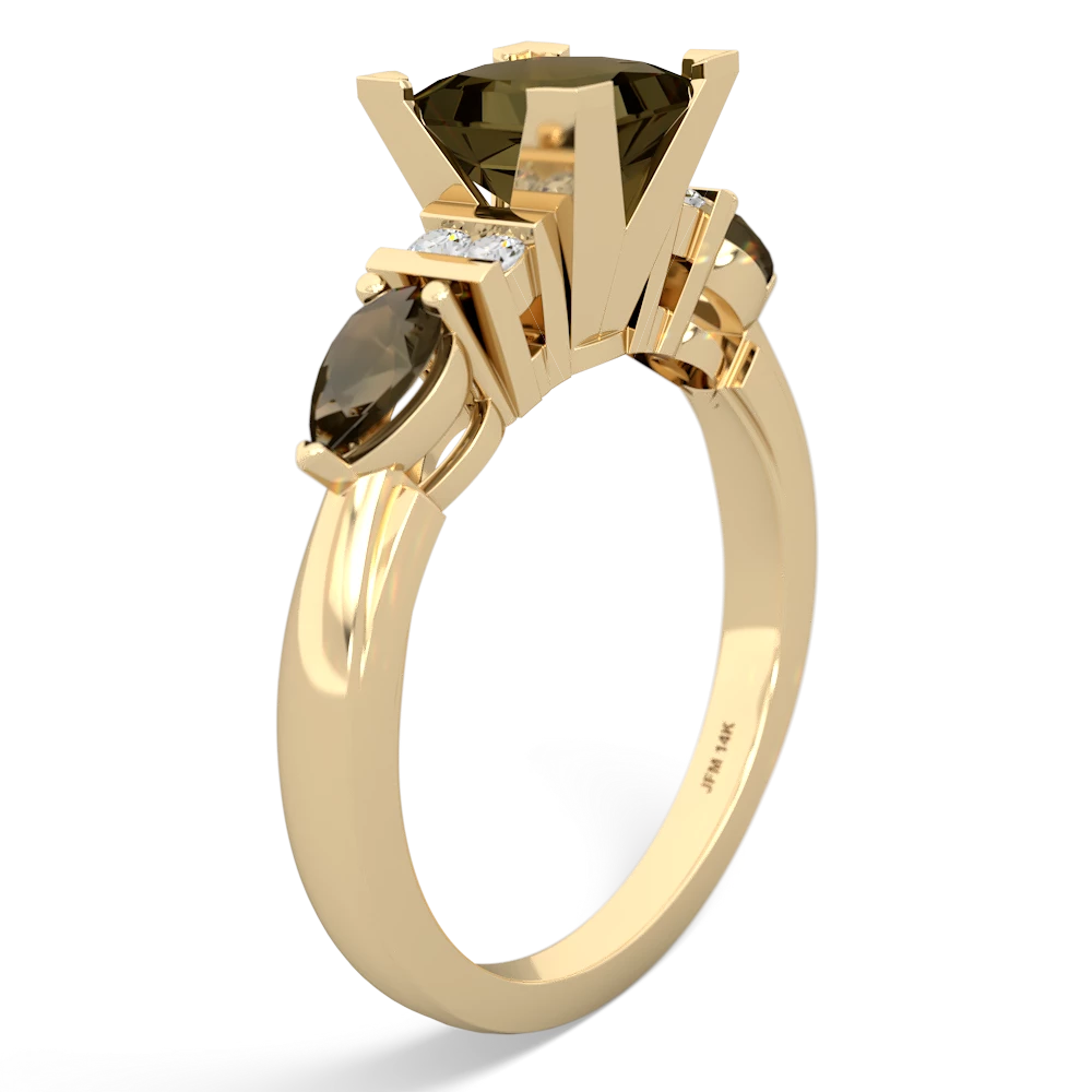 White Topaz 6Mm Princess Eternal Embrace Engagement 14K Yellow Gold ring C2002