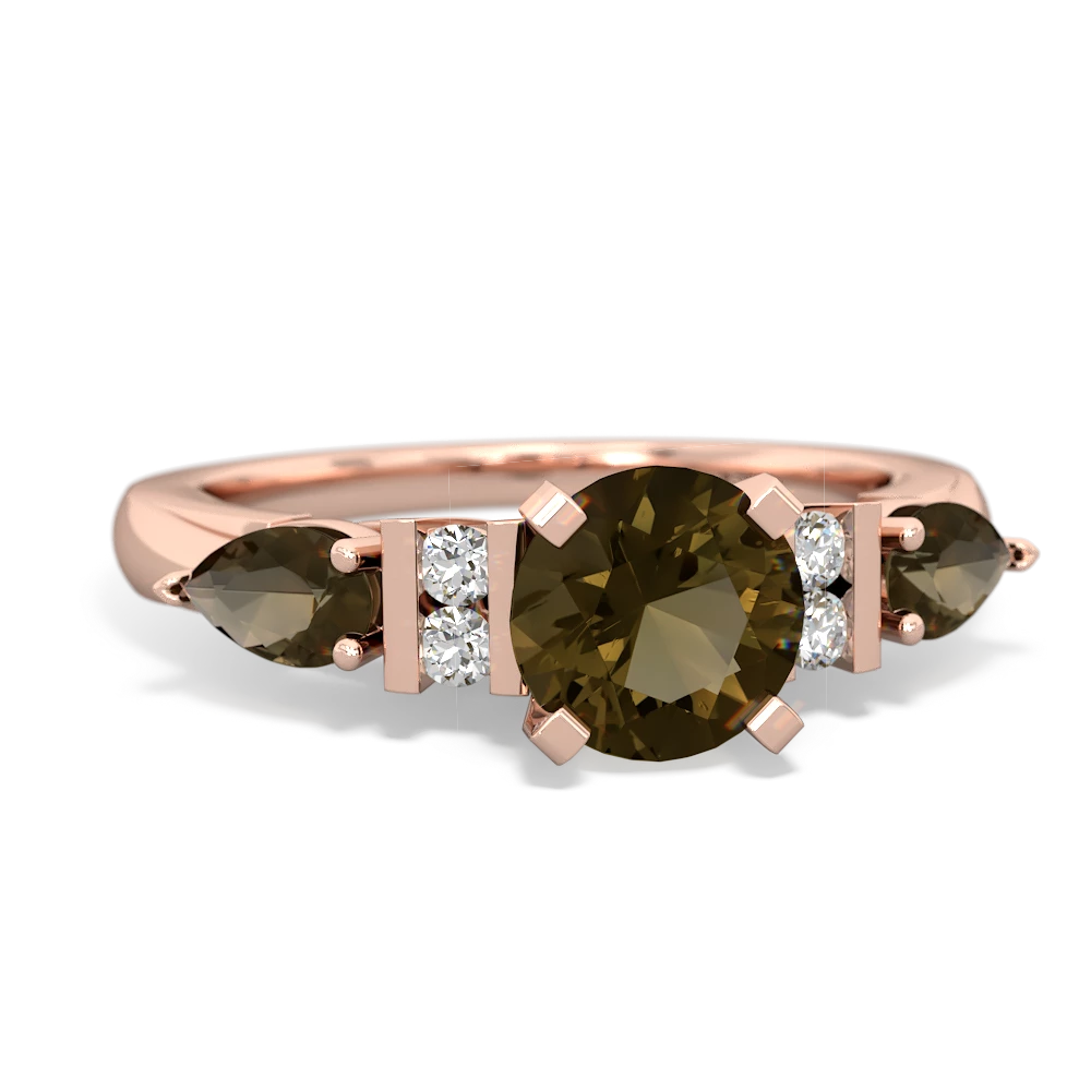 Jade 6Mm Round Eternal Embrace Engagement 14K Rose Gold ring R2005