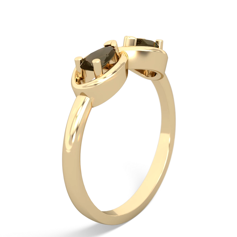 Smoky Quartz Infinity 14K Yellow Gold ring R5050
