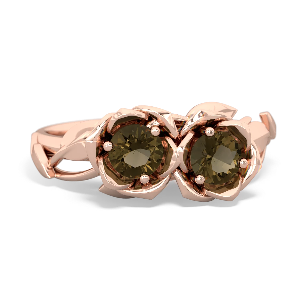 Smoky Quartz Rose Garden 14K Rose Gold ring R5510