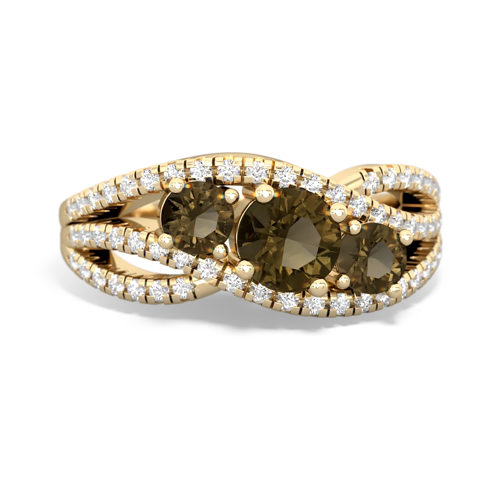 London Topaz Three Stone Aurora 14K Yellow Gold ring R3080