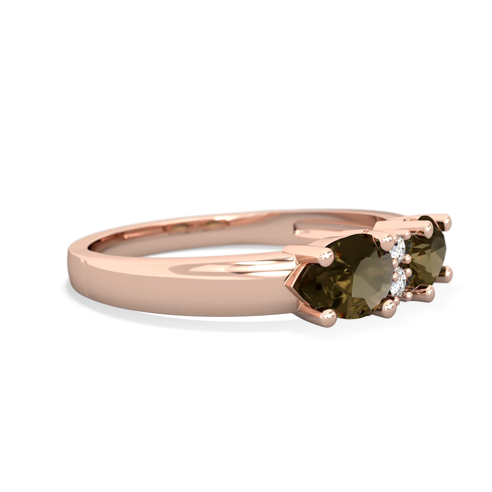 Smoky Quartz Pear Bowtie 14K Rose Gold ring R0865