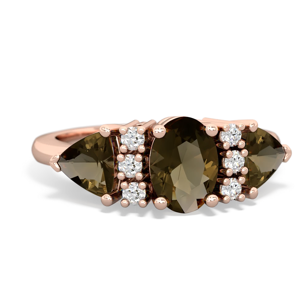 Peridot Antique Style Three Stone 14K Rose Gold ring R2186