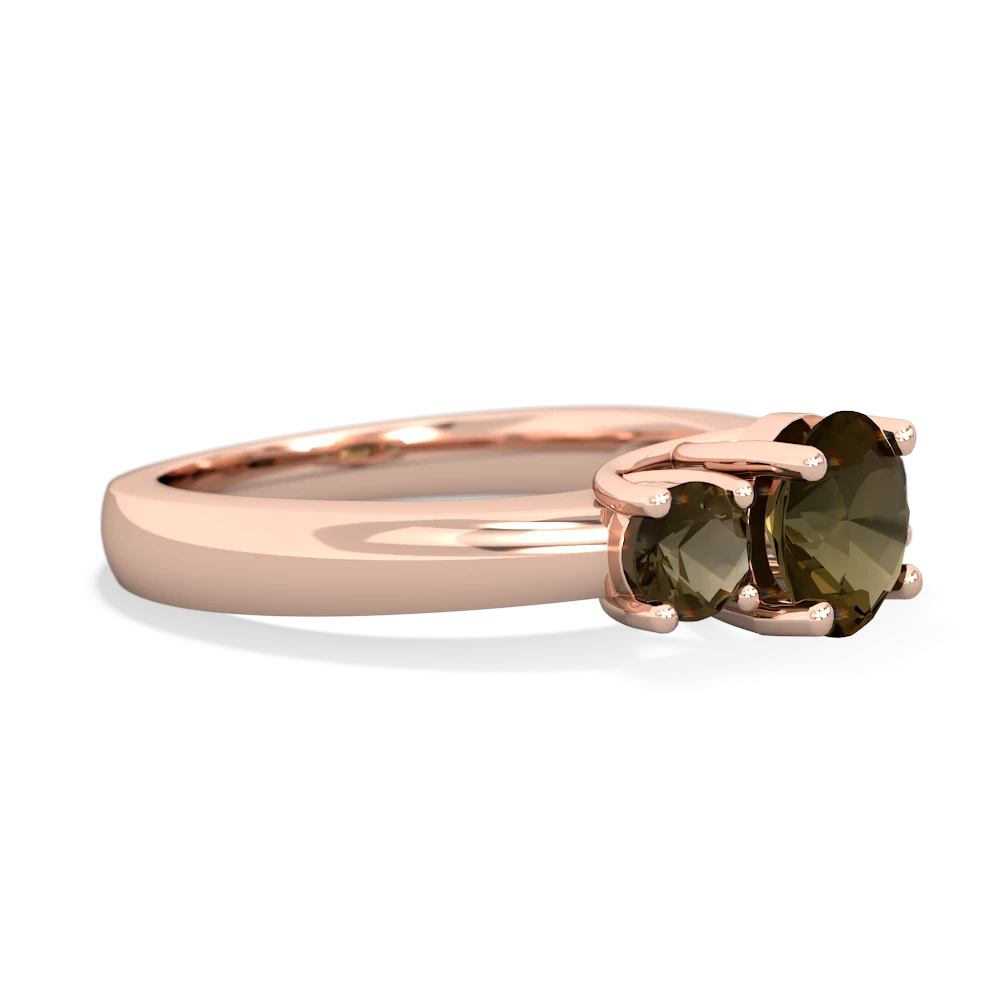 Garnet Three Stone Round Trellis 14K Rose Gold ring R4018