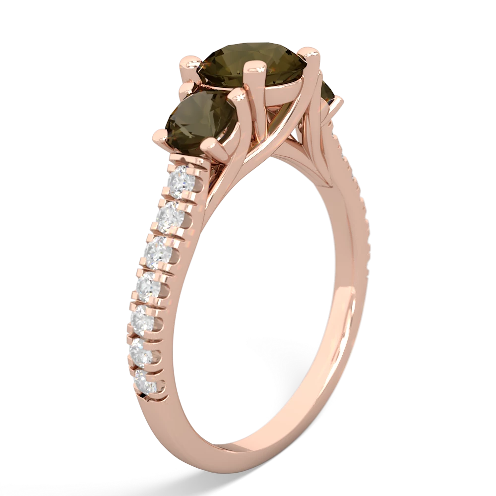 Pink Tourmaline Pave Trellis 14K Rose Gold ring R5500