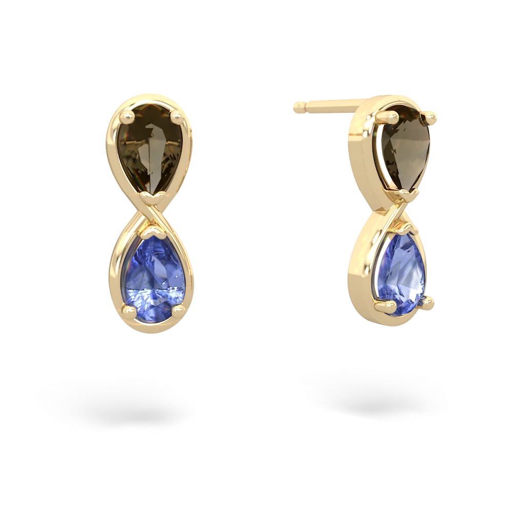Smoky Quartz Infinity 14K Yellow Gold earrings E5050