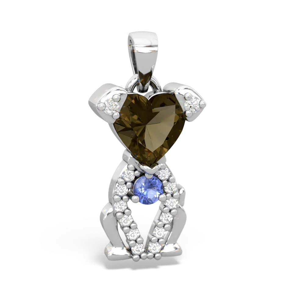 Smoky Quartz Puppy Love 14K White Gold pendant P5800