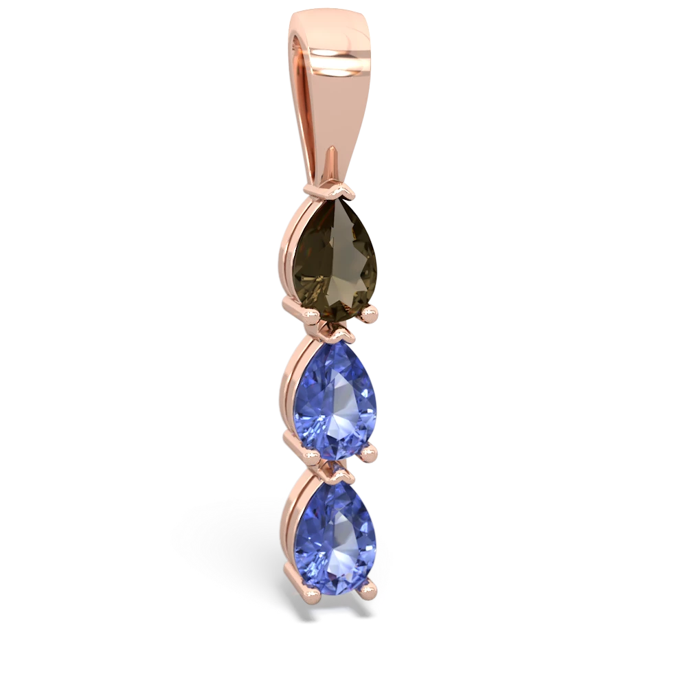 Smoky Quartz Dew Drops 14K Rose Gold pendant P2251