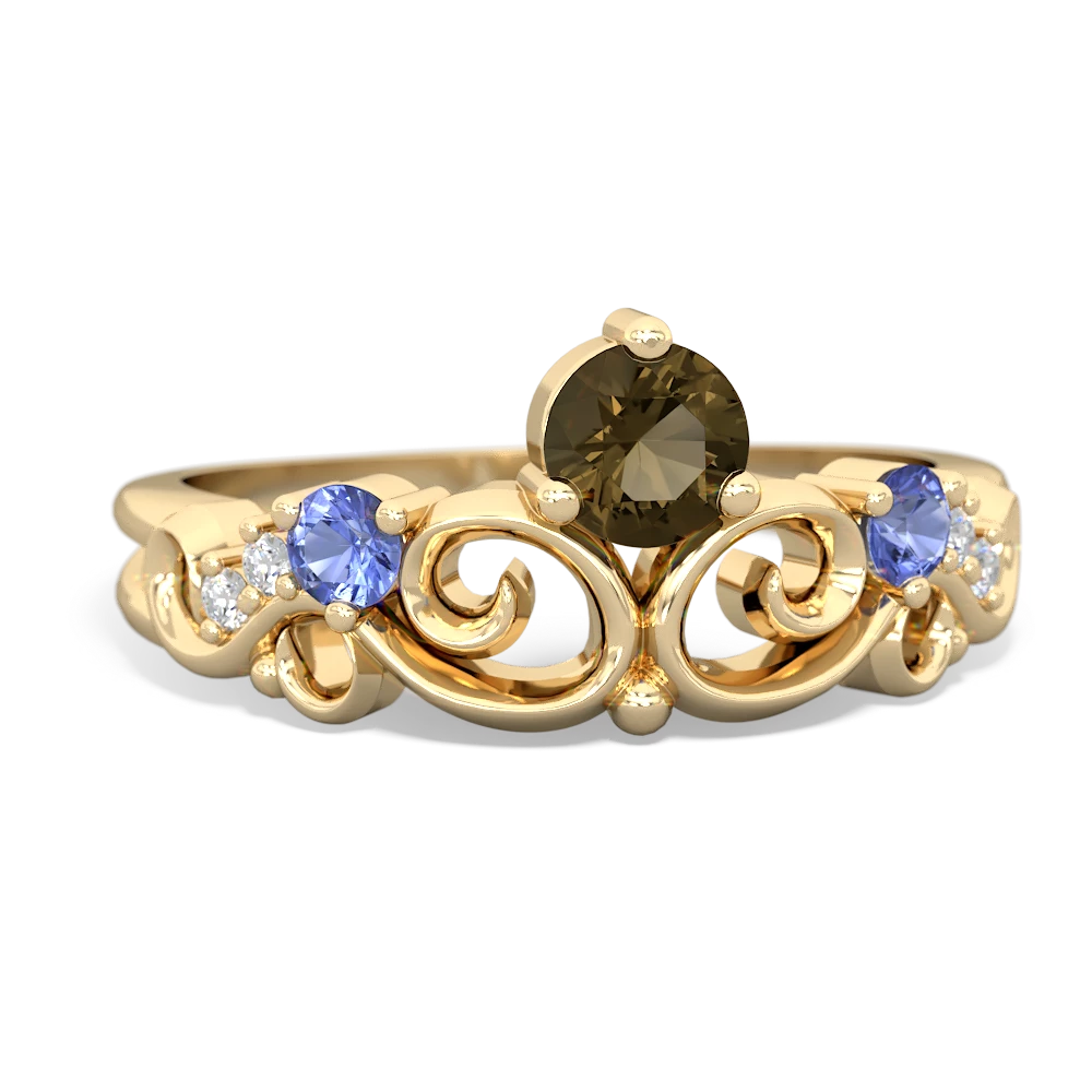 Smoky Quartz Crown Keepsake 14K Yellow Gold ring R5740